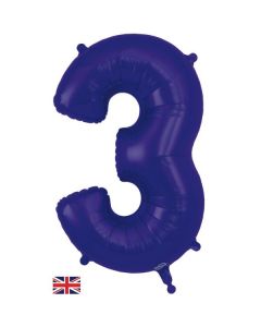 34" Purple Number 3 Foil Balloon Oaktree
