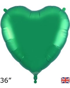 36" Green Heart Foil Balloon Oaktree