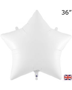 36" White Star Foil Balloon Oaktree