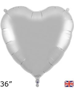 36" Silver Heart Foil Balloon Oaktree