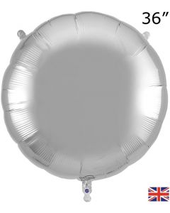 36" Silver Round Foil Balloon Oaktree