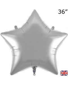 36" Silver Star Foil Balloon Oaktree