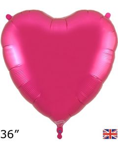 36" Fuchsia Heart Foil Balloon Oaktree