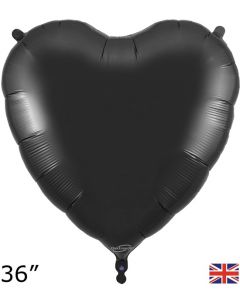 36" Black Heart Foil Balloon Oaktree
