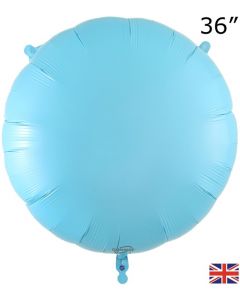 36" Matte Blue Round Foil Balloon Oaktree