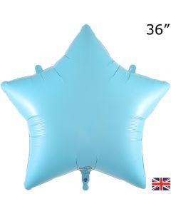 36" Matte Blue Star Foil Balloon Oaktree