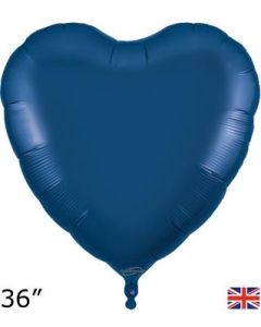 36" NAVY BLUE HEART PACKAGED 608313