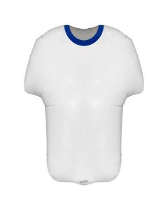 24" White Blue Sports Shirt Shape Metallic Foil Oaktree