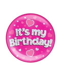 Pink Its My Birthday Jumbo Badge Oaktree