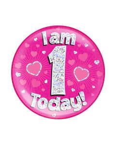 Age 1 Pink Jumbo Badge Oaktree