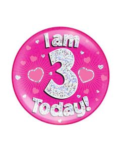 Age 3 Pink Jumbo Badge Oaktree
