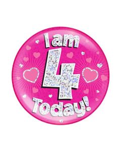 Age 4 Pink Jumbo Badge Oaktree