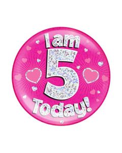 Age 5 Pink Jumbo Badge Oaktree