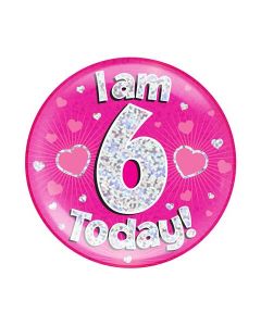 Age 6 Pink Jumbo Badge Oaktree