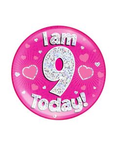Age 9 Pink Jumbo Badge Oaktree