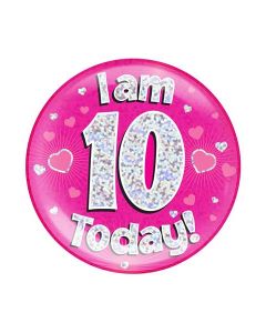 Age 10 Pink Jumbo Badge Oaktree