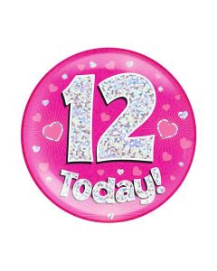 Age 12 Pink Jumbo Badge Oaktree