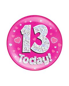 Age 13 Pink Jumbo Badge Oaktree