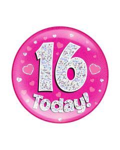 Age 16 Pink Jumbo Badge Oaktree