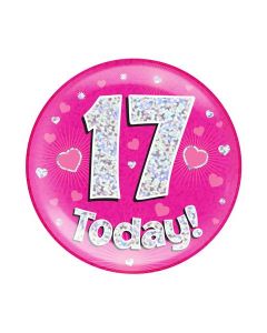 Age 17 Pink Jumbo Badge Oaktree