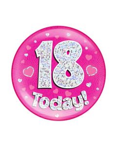 Age 18 Pink Jumbo Badge Oaktree