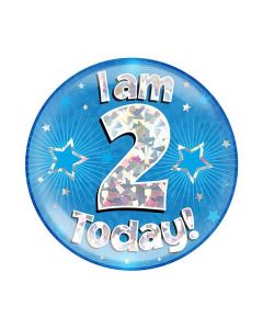 Age 2 Blue Holographic Jumbo Badge Oaktree