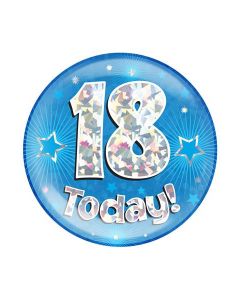 Age 18 Blue Holographic Jumbo Badge Oaktree