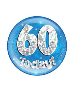 Age 60 Blue Holographic Jumbo Badge Oaktree