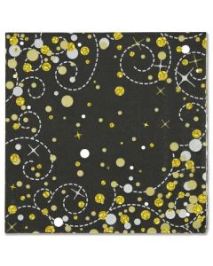 Black & Gold Sparkling Fizz Napkins Oaktree
