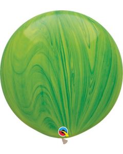 30" Green Superagate Latex Balloons 2k Qualatex