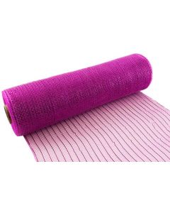 25cm x 9.1m (10yds) Metallic Fuchsia Deco Mesh Eleganza