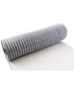 25cm x 9.1m (10yds) Metallic Silver Deco Mesh Eleganza