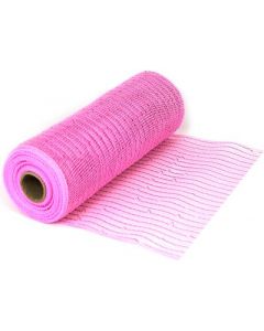 25cm x 9.1m (10yds) Metallic Pink Deco Mesh Eleganza
