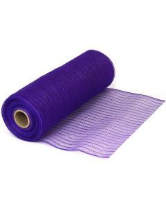 25cm x 9.1m (10yds) Metallic Purple Deco Mesh Eleganza