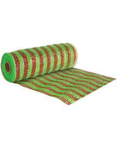 25cm x 9.1m (10yds) Metallic Stripe Deco Mesh Eleganza