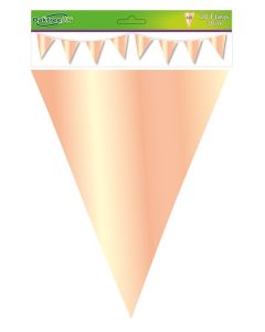 Metallic Solid Colour Bunting 20 Flags 20Cm X 30Cm 10M Rose Gold Oaktree
