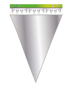 Metallic Solid Colour Bunting 20 Flags 30Cm X 45Mc 10M Silver Oaktree