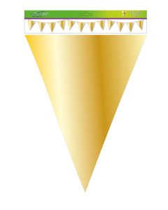 Metallic Solid Colour Bunting 18 Flags 30Cm X 45Cm 10M Gold Oaktree