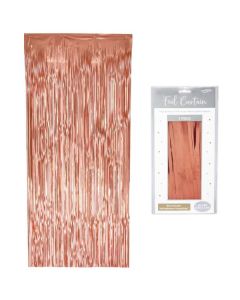 Foil Door Curtain Matte Metallic Rose Gold 0.9m x 2.40m Oaktree