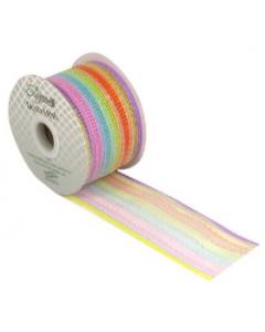 Eleganza Deco Mesh Pastel Rainbow 63mm x 10m