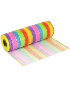 25cm x 9.1m (10yds) Pastel Rainbow Deco Mesh Eleganza