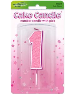 Glitter No.1 Candle Pink Oaktree