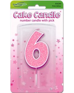 Glitter No.6 Candle Pink Oaktree