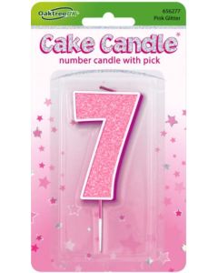 Glitter No.7 Candle Pink Oaktree