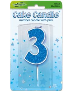 Glitter No.3 Candle Blue Oaktree