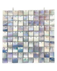 *NEW!* Clip Together Square Sequin Wall Panel 30cmx30cm Iridescent Silver Oaktree UK