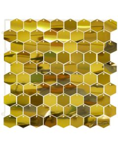 *NEW!* Clip Together Heaxagon Sequin Wall Panel 30cmx30cm Metallic Light Gold Oaktree UK