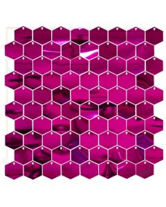 *NEW!* Clip Together Heaxagon Sequin Wall Panel 30cmx30cm Metallic Fuchsia Pink Oaktree UK