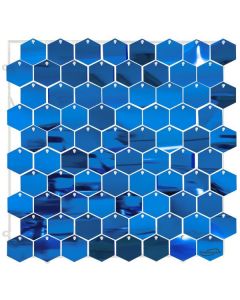 *NEW!* Clip Together Heaxagon Sequin Wall Panel 30cmx30cm Metallic Light Blue Oaktree UK