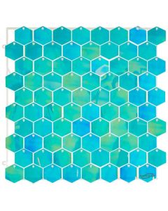 *NEW!* Clip Together Heaxagon Sequin Wall Panel 30cmx30cm Iridescent Blue Oaktree UK